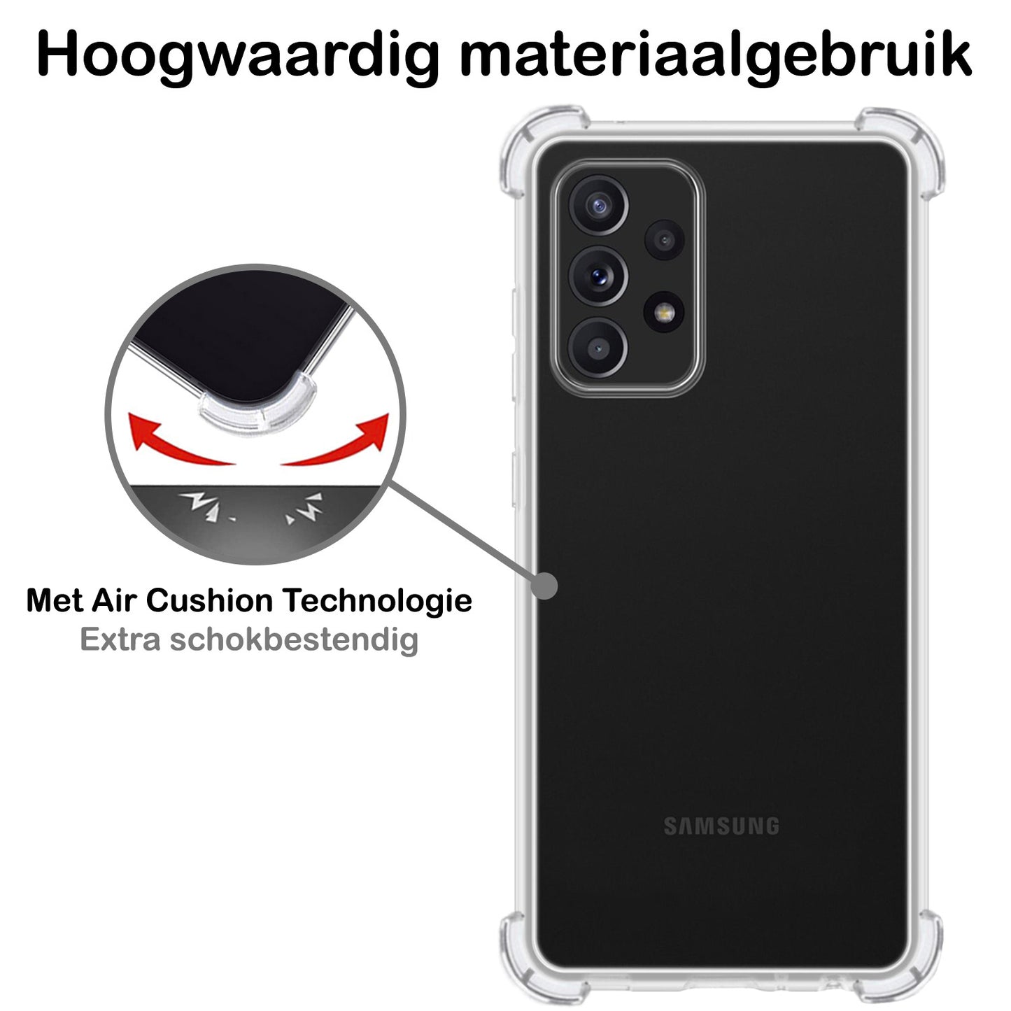 Samsung A53 Hoesje Shock Proof Siliconen - Transparant