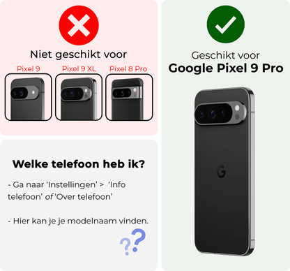 Google Pixel 9 Pro Hoesje Bookcase Cover met Kaarthouder - Donkerblauw