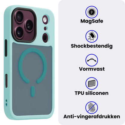 iPhone 18 Pro Max Hoesje Geschikt voor Magsafe Backcover Shockproof - Lichtblauw