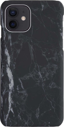 iPhone 12 Hoesje Marmer Hard Case Cover - Zwart