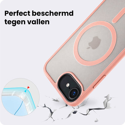 iPhone 17e Hoesje Geschikt voor Magsafe Backcover Shockproof - Perzik