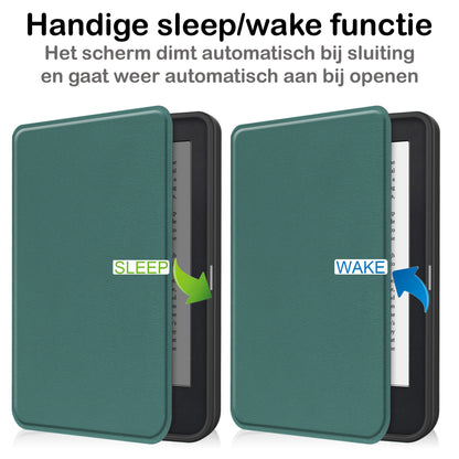 Kobo Clara 2E Bookcase Hoes Shockabsorberend - Donkergroen