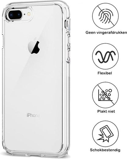 iPhone 8 Plus Hoesje Siliconen Backcover Lichtgewicht - Transparant