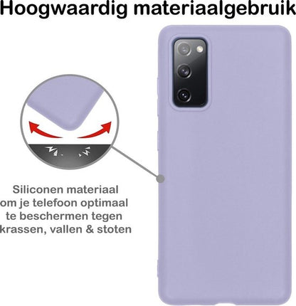 Samsung S20 FE Hoesje Siliconen Backcover Lichtgewicht - Lila