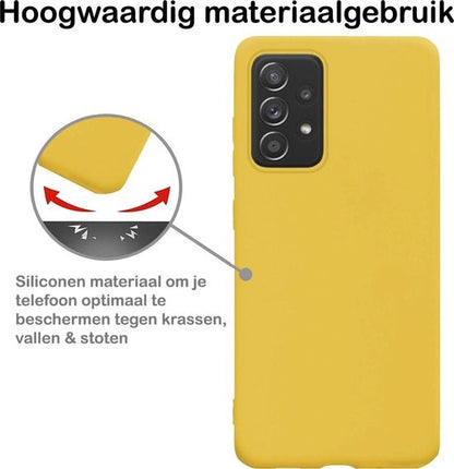 Samsung A72 Hoesje Siliconen - Geel