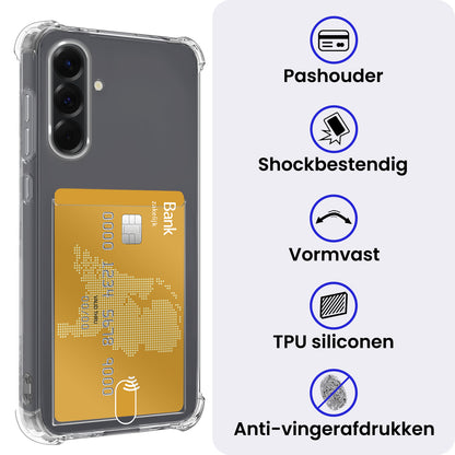 Samsung A36 Hoesje Kaarthouder Backcover Shockproof - Transparant