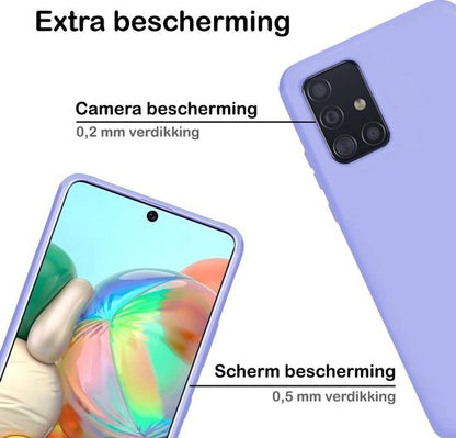 Samsung A71 Hoesje Siliconen Backcover Lichtgewicht - Lila