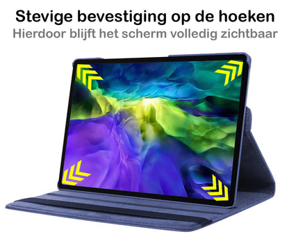 Samsung Galaxy Tab A8 Trifold Bookcase Hoes 360 Graden Draaibaar - Donkerblauw