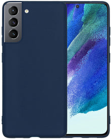 Samsung S21 FE Hoesje Siliconen Backcover Lichtgewicht - Donkerblauw