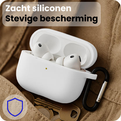 AirPods Pro 3 Hoesje Siliconen Krasbestendig - Wit