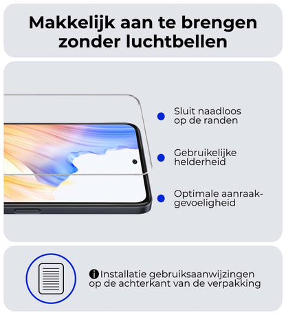 OPPO A58 Screenprotector Gehard Glas - Anti-kras