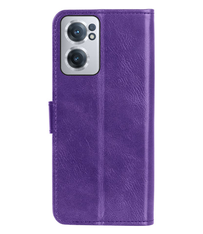 OnePlus Nord CE 2 Hoesje Bookcase Cover met Kaarthouder - Paars