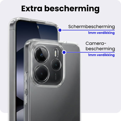 Xiaomi Redmi Note 14 5G Hoesje Siliconen Backcover Lichtgewicht - Transparant