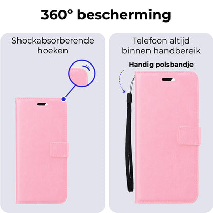 Samsung A35 Hoesje Book Case Kunstleer - Lichtroze