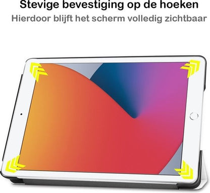 iPad 10.2 2020 Trifold Bookcase Hoes - Wit