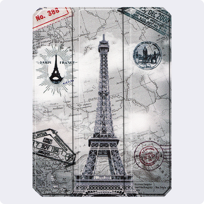 iPad Mini 7 Trifold Bookcase Hoes met Penhouder voor Apple Pen - Eiffeltoren