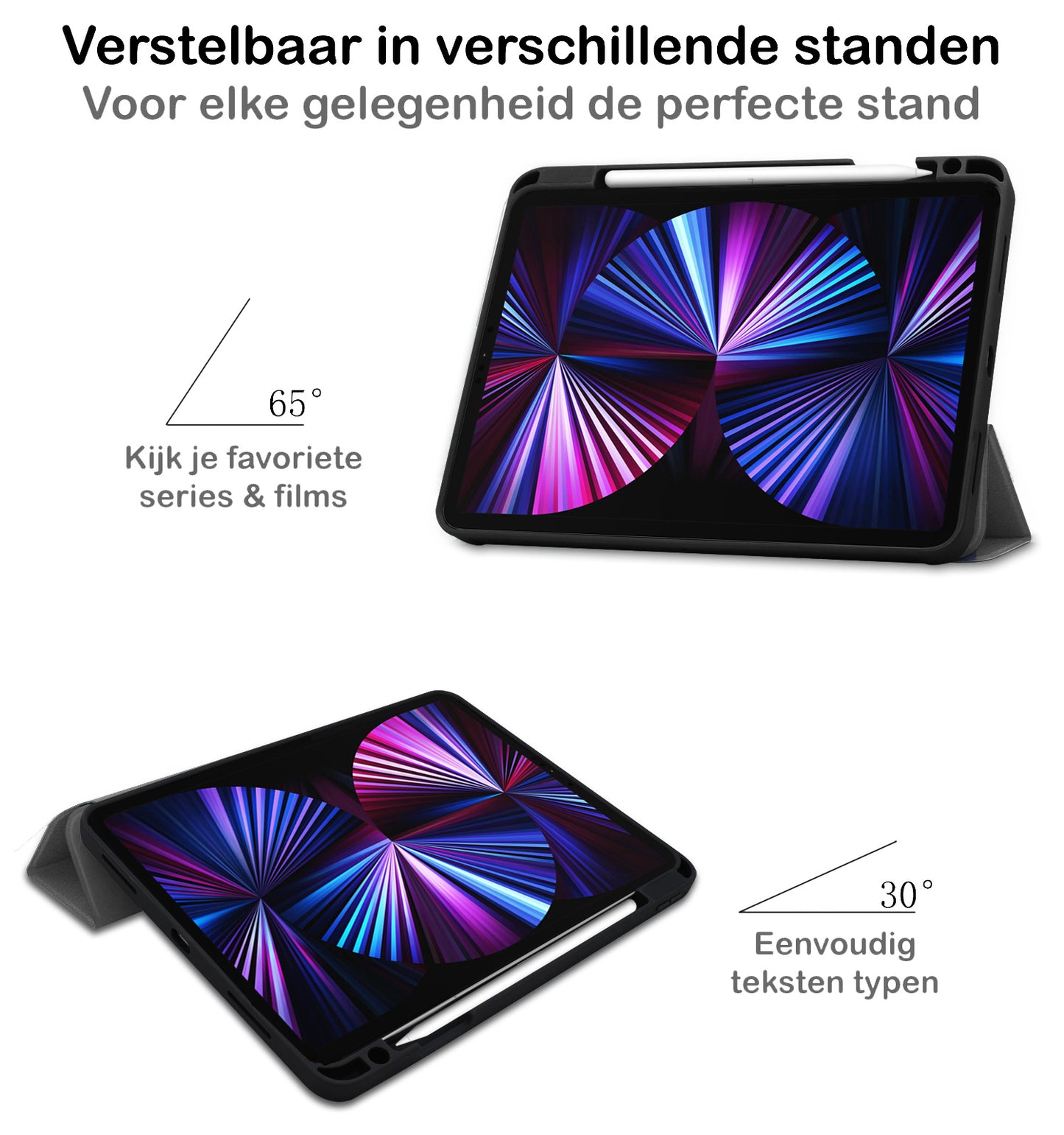 iPad Pro 2021 (11 inch) Hoesje Book Case Met Apple Pencil Uitsparing - Grijs