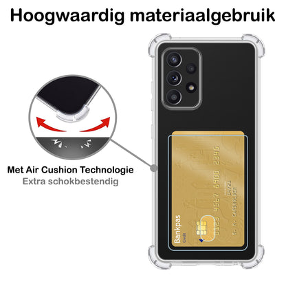 Samsung A53 Hoesje Kaarthouder Backcover Shockproof - Transparant