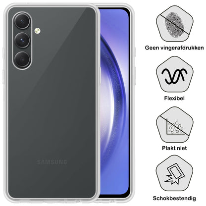 Samsung A54 Hoesje Siliconen Backcover Lichtgewicht - Transparant