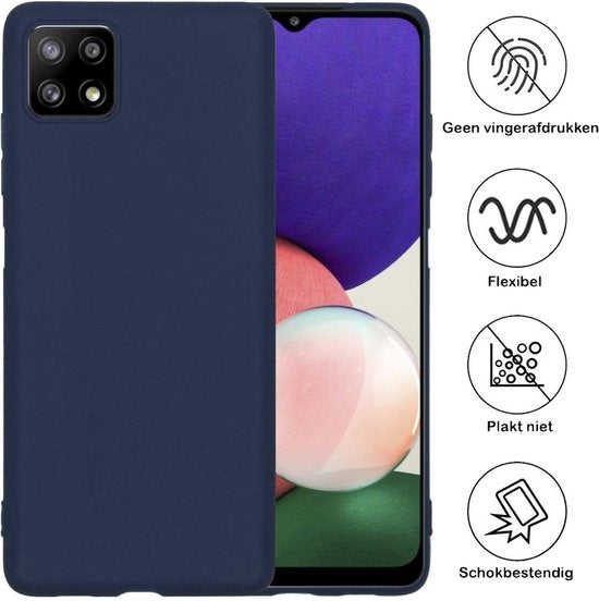 Samsung A22 5G Hoesje Siliconen - Donkerblauw