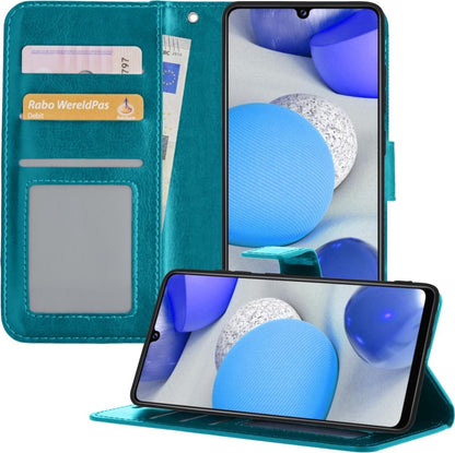 Samsung A42 Hoesje Bookcase Cover met Kaarthouder - Turquoise
