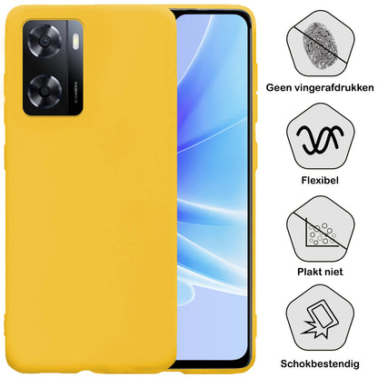 OPPO A57 Hoesje Siliconen Backcover Lichtgewicht - Geel
