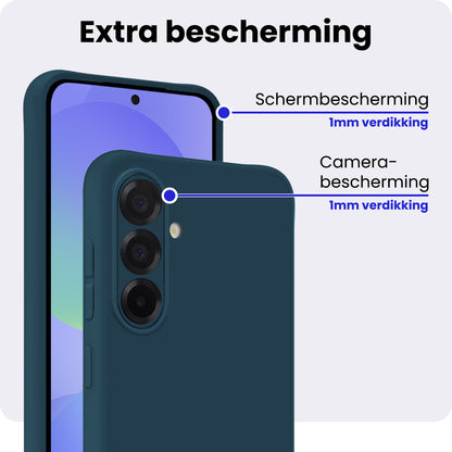 Samsung A36 Hoesje Siliconen Backcover Lichtgewicht - Donkerblauw
