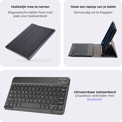 iPad Pro 2024 (13 inch) Toetsenbord Hoes met Uitneembaar toetsenbord - Zwart