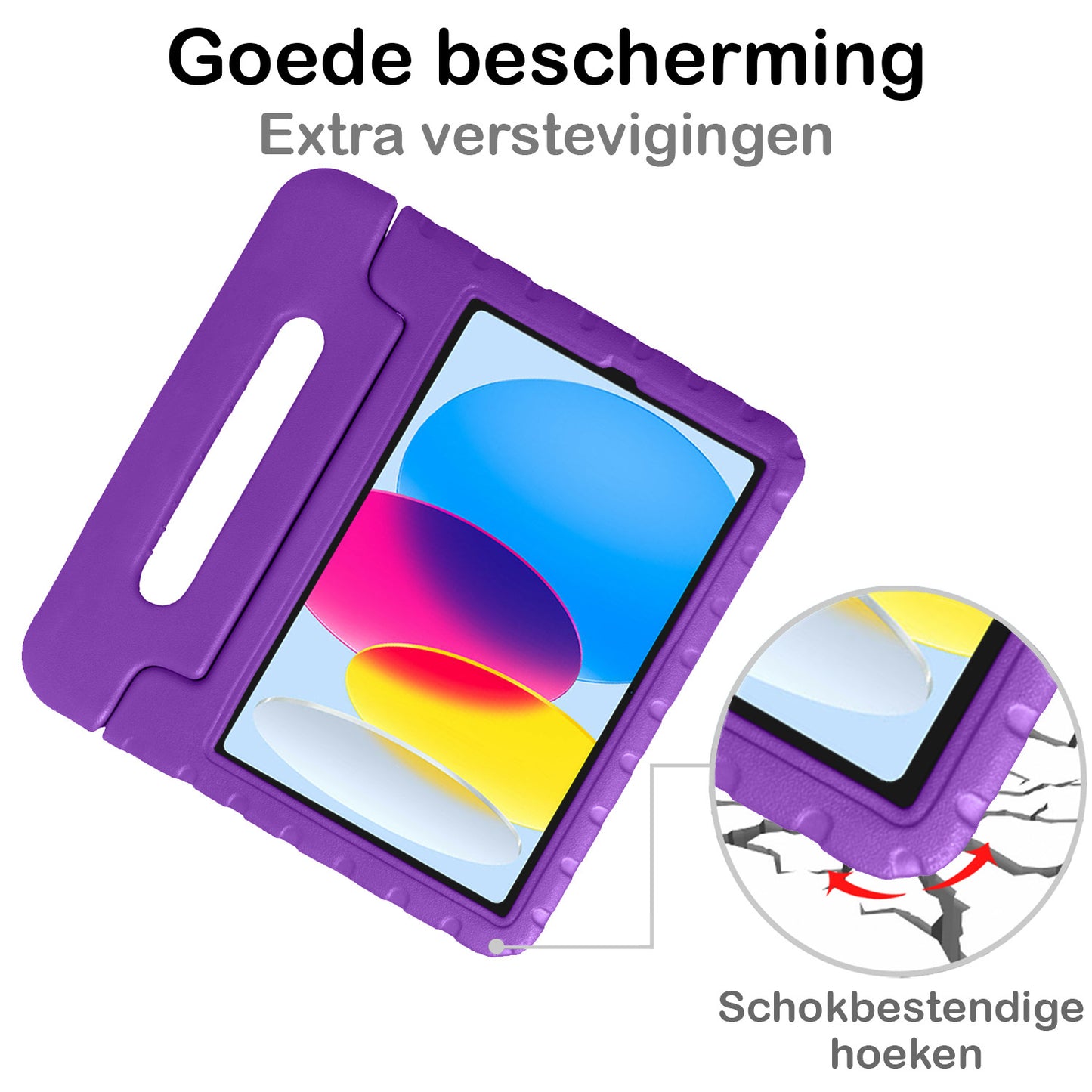 iPad 2022 Hoesje Kids Cover Bumper - Paars