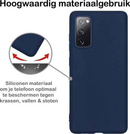 Samsung S20 FE Hoesje Siliconen Backcover Lichtgewicht - Donkerblauw
