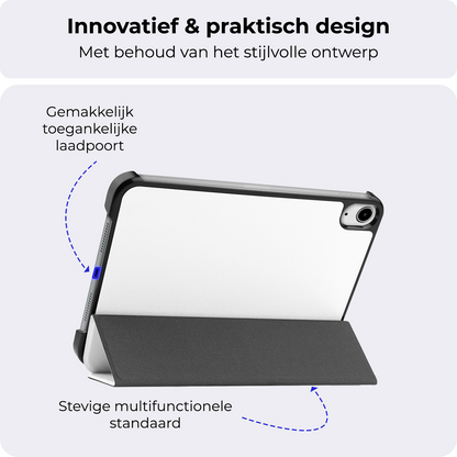 iPad Mini 7 Trifold Bookcase Hoes - Wit