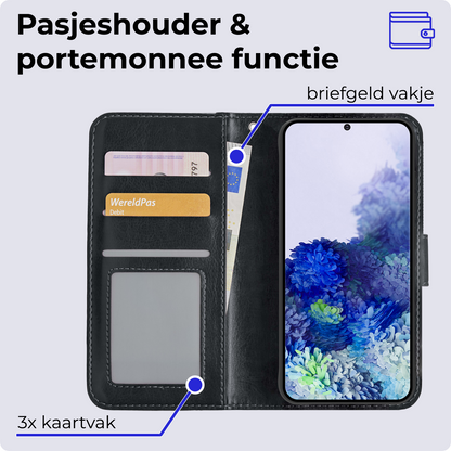 Samsung S20 Hoesje Bookcase Cover Uitneembaar - Zwart