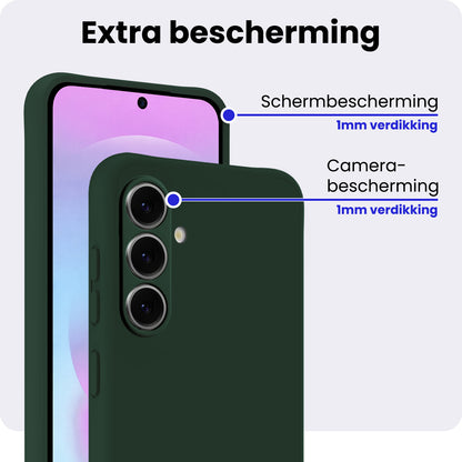 Samsung A37 Hoesje Siliconen Backcover Lichtgewicht - Donkergroen