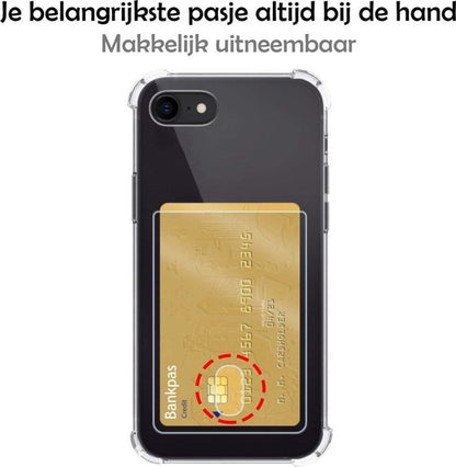 iPhone 8 Hoesje Kaarthouder Backcover Shockproof - Transparant