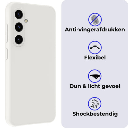 Samsung A35 Hoesje Siliconen Backcover Lichtgewicht - Wit