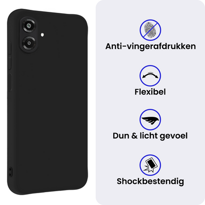 Samsung A07 Hoesje Siliconen Backcover Lichtgewicht - Zwart