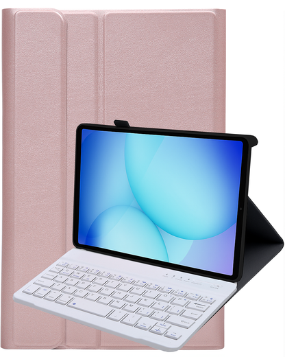 Samsung Galaxy Tab A11 Toetsenbord Hoes met Uitneembaar toetsenbord - Rosé goud