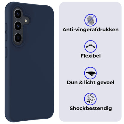 Samsung S23 FE Hoesje Siliconen Backcover Lichtgewicht - Donkerblauw