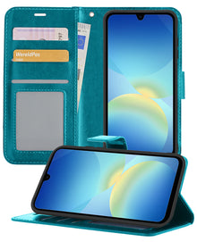 Samsung A26 Hoesje Bookcase Cover met Kaarthouder - Turquoise