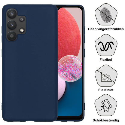 Samsung A13 4G Hoesje Siliconen Backcover Lichtgewicht - Donkerblauw