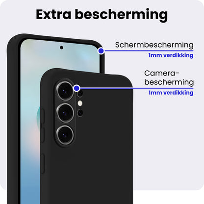 Samsung S26 Ultra Hoesje Siliconen Backcover Lichtgewicht - Zwart