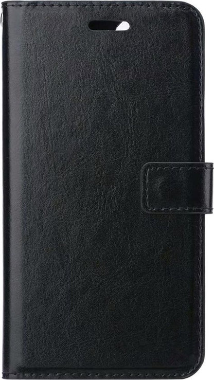 iPhone 12 Mini Hoesje Bookcase Cover met Kaarthouder - Zwart