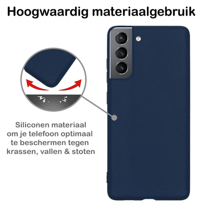Samsung S22 Plus Hoesje Siliconen Backcover Lichtgewicht - Donkerblauw