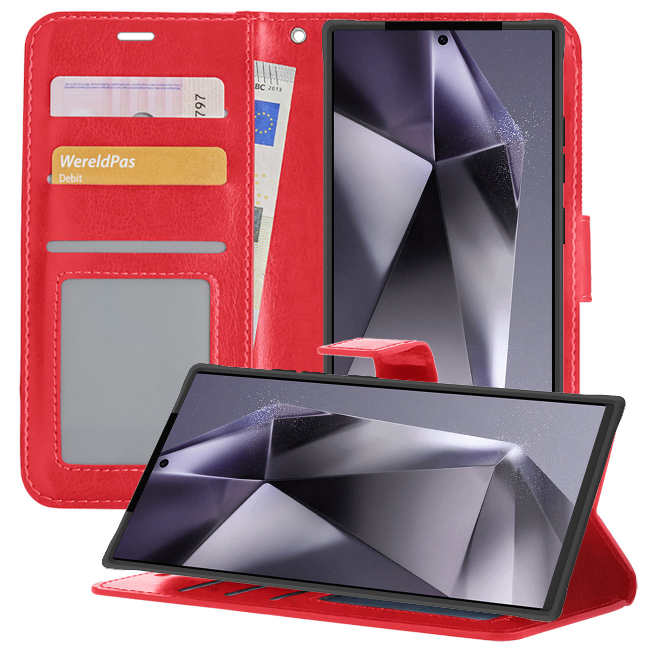 Samsung S24 Ultra Hoesje Book Case Kunstleer - Rood