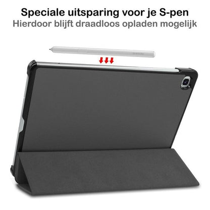 Samsung Galaxy Tab S6 Lite Trifold Bookcase Hoes - Grijs