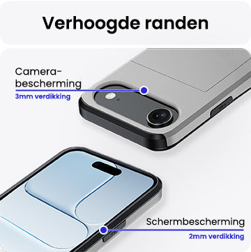 iPhone Air Hoesje Kaarthouder Hard Case Shockproof - Grijs