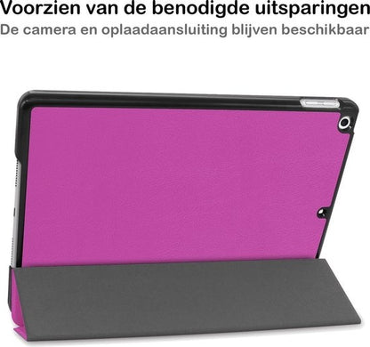 iPad 10.2 2020 Trifold Bookcase Hoes - Paars