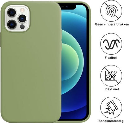 iPhone 12 Pro Max Hoesje Siliconen Backcover Lichtgewicht - Groen