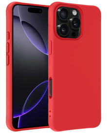 iPhone 16 Pro Max Hoesje Siliconen Backcover Lichtgewicht - Rood