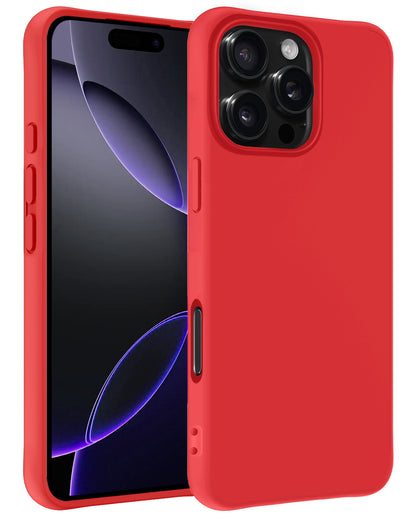 iPhone 16 Pro Max Hoesje Siliconen Backcover Lichtgewicht - Rood